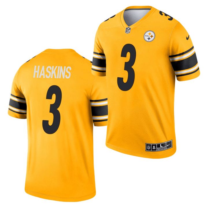 Men Pittsburgh Steelers #3 Dwayne Haskins jr Nike Gold Inverted Legend NFL Jersey